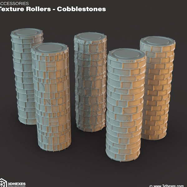 Cobblestone Texture Roller, Rolling Pin, Battle Mat, DnD Terrain, Dungeons and Dragons, D&D, Pathfinder, Wargaming, 28mm 32mm
