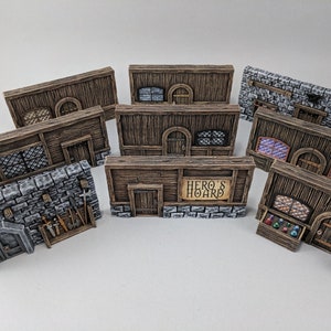 Medieval Town Shop Front Set 1 DnD Terrain, Dungeons and Dragons Terrain, D&D, D and D, Pathfinder, DnD Miniature Terrain