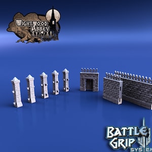 DnD Medieval Modular Walls – Core set Fantasy Terrain | DnD Terrain | Miniatures Terrain | Pathfinder D n D Miniature Tabletop RPG