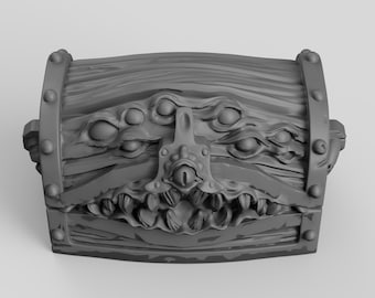 Dungeon Mimic Treasure Chest DnD DragonLock Tiles Terrain for Dungeons and Dragons, D&D, Pathfinder, Gifts, Miniature
