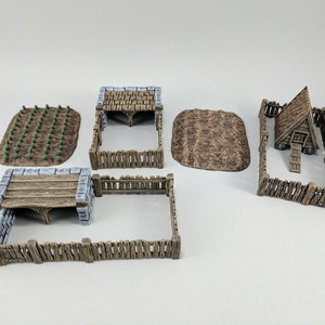 Town Accessories Farm Pig Sty DnD Miniature Terrain, Dungeons and Dragons, D&D, Wargaming, Wargaming, Pathfinder, Tabletop, 28mm Scatter