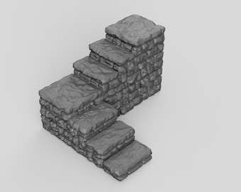 Stone Stair Case DnD DragonLock Dungeon Tiles Terrein voor Dungeons and Dragons, D&D, Pathfinder, Geschenken, Miniatuur
