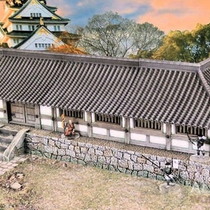 Samurai Temple Walls Set DnD Miniature Wargaming Terrain for Dungeons and Dragons, D&D,  Pathfinder, Tabletop, 28mm Gifts