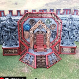 DnD Terrain Dwarf Dwarven Ironhelm Throne | DnD D&D 28mm Miniature Terrain Wargaming Tabletop Miniatures Pathfinder