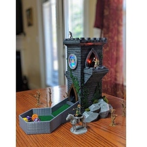 Balcony Dice Tower | DnD Tray | Dice DnD | RPG Dice Box | Pathfinder Dice Box | Dice Vault | D20 Dice Box | Dice Box and Tray