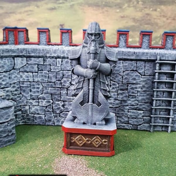 Dwarves, Elves and Demons - DnD Terrain The Small Dwarven Statue | DnD 28mm Miniature Wargaming Tabletop Pathfinder