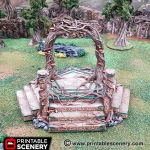 DnD Terrain Elven Portal | DnD D&D 28mm Miniature Terrain   Tabletop Miniatures Pathfinder Frostgrave