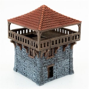 Clorehaven Watch Tower Modular Tiles DnD Miniature Terrain, Dungeons and Dragons, D&D, Pathfinder, Wargaming, Tabletop, 28mm