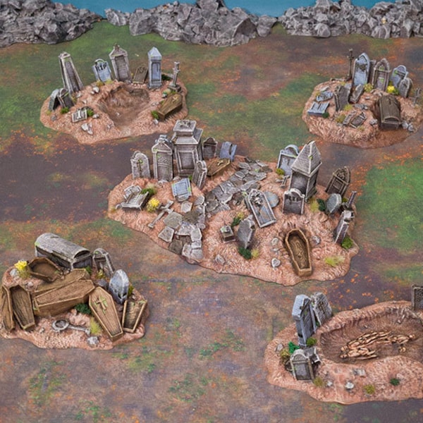 Shadowfey Graveyard Hills DnD Miniature Terrain for Dungeons and Dragons, D&D, D and D, Wargaming, Tabletop, Wargaming, 28mm, Gifts