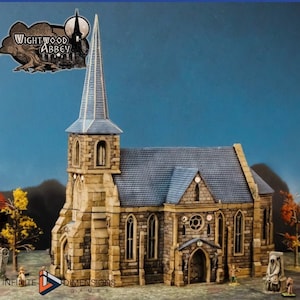 Wightwood Abbey Church DnD Miniature Terrain | Dungeons and Dragons, D&D, Pathfinder,, Wargaming, 28mm, 15mm, 32mm