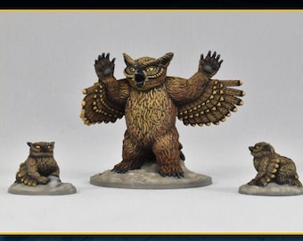 DnD Miniature Owl Bears | DnD | Pathfinder | Pathfinder Miniature | D and D Miniature | DnD Terrain | DnD