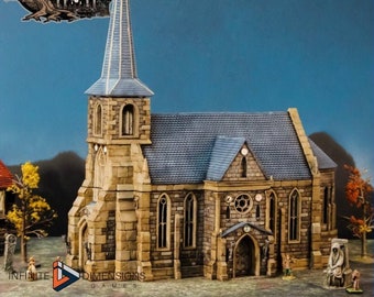 Wightwood Abbey Church DnD Miniature Terrain | Dungeons and Dragons, D&D, Pathfinder,, Wargaming, 28mm, 15mm, 32mm