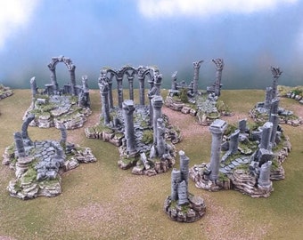 DnD Terrain Las ruinas antiguas - Enanos, elfos y demonios para 28 mm, 32 mm, miniatura, mazmorras y dragones, D&D, mesa