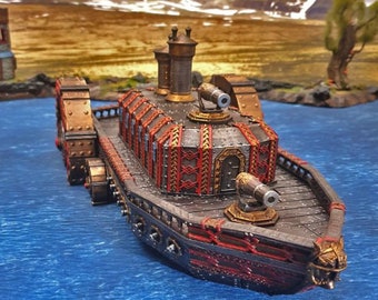 DnD Terrain Dwarf Dwarven Steam Ironclad Ship | DnD D&D 28mm Miniature Terrain  Tabletop Miniatures Pathfinder