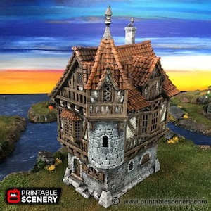 DnD Terrain Governor’s Mansion - Miniature Wargaming Pathfinder D&D Tabletop 28mm 32mm 15mm | Fantasy Dwarves Elves and Demons
