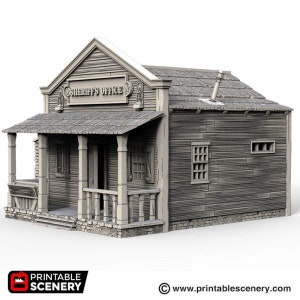 DnD Terrain Sheriffs Office Jail - Miniature Wargaming Pathfinder D&D Tabletop 28mm 32mm 15mm | Fantasy Dwarves Elves and Demons