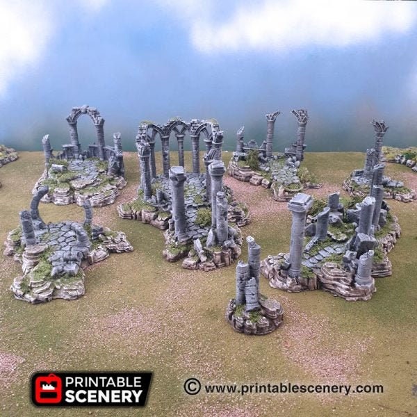 DnD Terrain The Ancient Ruins - Dwarves Elves and Demons for 28mm, 32mm, Miniature, Dungeons and Dragons, D&D, Tabletop