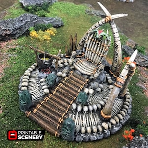 Dwarves, Elves and Demons - DnD Terrain War Boss Throne | DnD 28mm Miniature Wargaming Tabletop Pathfinder