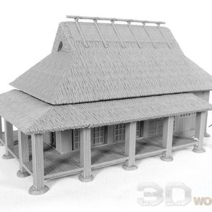 Japan- Samurai Farmhouse VER 1 DnD Miniature Wargaming Terrain for Dungeons and Dragons, D&D, Pathfinder, Tabletop, 28mm, Gifts