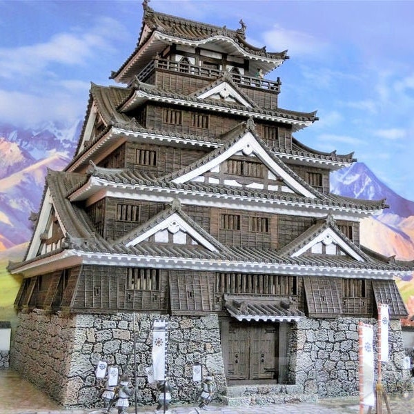 Samurai Castle Set DnD Miniature Wargaming Terrain for Dungeons and Dragons, D&D, Pathfinder, Tabletop, 28mm, 32mm, Gifts
