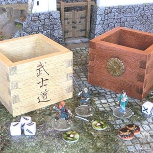 Japan Samurai Wooden Sake Cup DnD Miniature Terrain for Test of Honour, Dungeons and Dragons, D&D, Pathfinder, Tabletop, 28mm Gifts