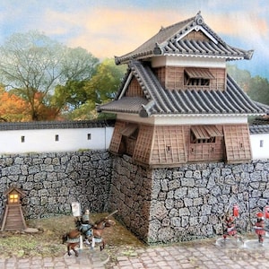Japan Samurai Castle Corner Tower DnD Miniature Wargaming Terrain for Dungeons and Dragons, D&D, Pathfinder, Tabletop, 28mm
