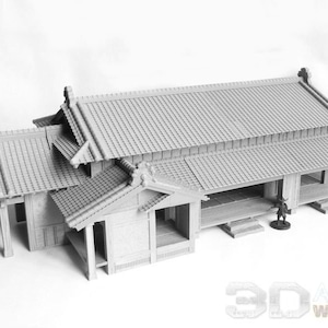 Japan Samurai Main House DnD Miniature Wargaming Terrain for Dungeons and Dragons, D&D, Pathfinder, Tabletop, 28mm, Gifts