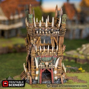 Dwarves, Elves and Demons - DnD Terrain Tribal Tower | DnD 28mm Miniature Wargaming D&D Tabletop Pathfinder