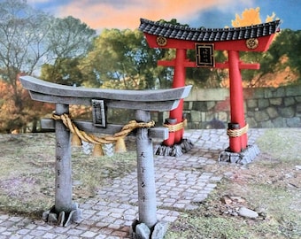 Japan Samurai Tori Set DnD Miniature Wargaming Terrain for Dungeons and Dragons, D&D,  Pathfinder, Tabletop, 28mm Gifts