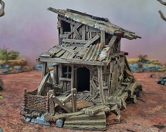 Desert Shanty for Wasteworld Terrain, Gaslands, DnD, D&D, Dungeons and Dragons, Pathfinder, Star Wars Legion, 28mm, 20mm