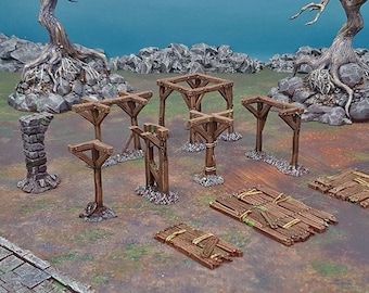 Scaffolding and Support DnD Terrain for Dungeons and Dragons Terrain, D&D, D and D, Pathfinder, Miniature, Dungeons and Dragons Gifts