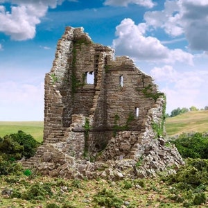 Terreno DnD del fuerte de piedra normando en ruinas para mazmorras y dragones, D&D, D y D, 40k, miniatura, Wargaming, mesa, regalos imagen 1