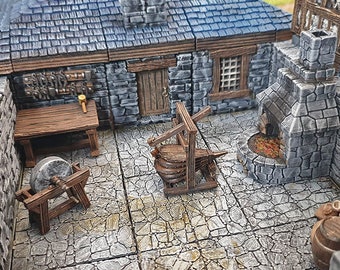 Clorehaven Smithy Tools Furniture DnD Miniature Terrain, Dungeons and Dragons, D&D, Pathfinder, Scatter, Wargaming, 28mm 32mm