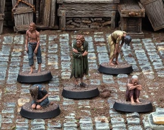 Prisioneros DnD Conjunto de terreno en miniatura, Miniatura de resina, Miniatura de mazmorras y dragones, Miniatura D&D TTRPG, Conquistador, D y D