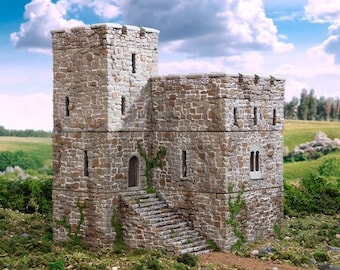 Norman Stone Fort DnD Terrain for Dungeons and Dragons, D&D, D and D, Miniature, Wargaming, Tabletop, Gifts
