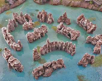 Clorehaven Goblin Grotto Low Walls DnD Miniature Terrain, Dungeons and Dragons, D&D, Wargaming, Pathfinder, Scatter, Wargaming, 28mm