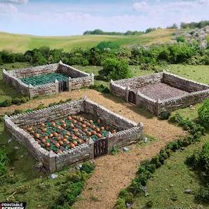 Farm Fields Set DnD Terrain for Dungeons and Dragons Terrain, D&D, D and D, Pathfinder, Miniature, Wargaming, Gifts
