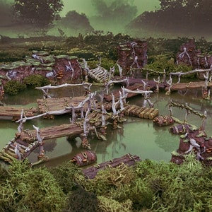 Gloaming Swamp Walkways Set DnD Terrain, Dungeons and Dragons Terrain, D&D, D and D, Pathfinder, DnD Miniature Terrain