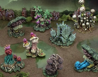 Gloaming Swamp Plants Set DnD Terrain, Dungeons and Dragons Terrain, D&D, D and D, Pathfinder, DnD Miniature Terrain