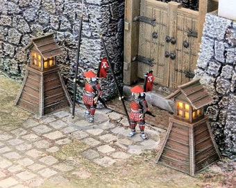 Japan Samurai Lantern Set DnD Miniature Wargaming Terrain for Dungeons and Dragons, D&D, Wargaming, Pathfinder, Tabletop, 28mm Gifts