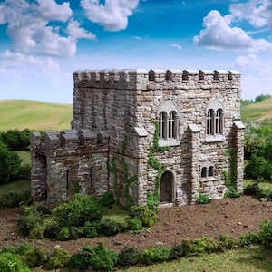 Norman Square Keep DnD Terrain for Dungeons and Dragons, D&D, D and D, Miniature, Wargaming, Tabletop, Dungeon Master, Gifts