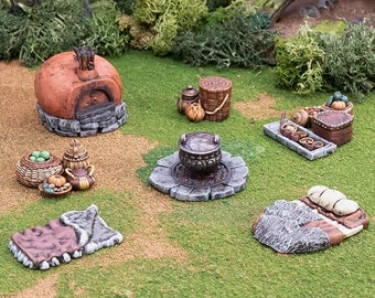 Rise of the Halflings Forest Rangers Furnishings DnD Miniature Terrain for Dungeons and Dragons, D&D, D and D, Wargaming, Tabletop, Gifts