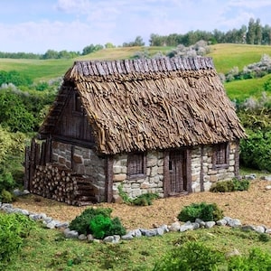 Norman Stone Barn DnD Terrain for Dungeons and Dragons, D&D, D and D, Miniature, Wargaming, Tabletop, Dungeon Master, Gifts