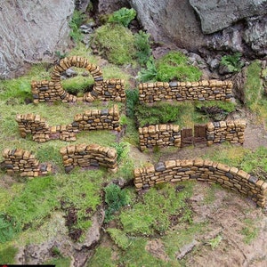 Hagglethorn Hollow Stone Walls DnD Miniature Terrain for Dungeons and Dragons, D&D, D and D, Wargaming, Tabletop