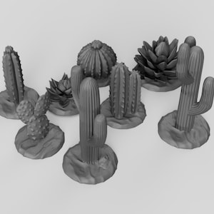 Scorching Sands Desert Cactus Set DnD Miniature Terrain for Dungeons and Dragons, D&D, D and D,  40k, Tabletop, Wargaming, Gifts