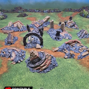 Eden Scatter Ruins DnD Miniature Terrain for Dungeons and Dragons, D&D, Wargaming, Pathfinder, Tabletop 28mm, Brave New Worlds, Eden