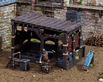 The Smithy DnD Terrain for Dungeons and Dragons Terrain, D&D, D and D, 40k, Pathfinder, Miniature, Wargaming, Gifts