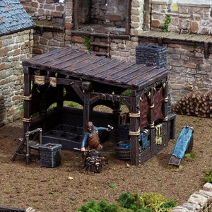 The Smithy DnD Terrain for Dungeons and Dragons Terrain, D&D, D and D, Pathfinder, Miniature, Wargaming, Gifts