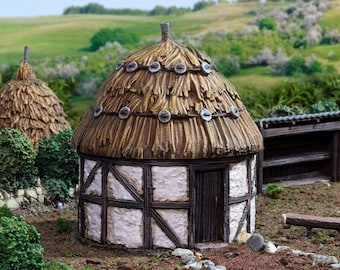 Small Round House DnD Terrain for Dungeons and Dragons Terrain, D&D, D and D, 40k, Pathfinder, Miniature, Wargaming, Gifts