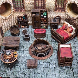 Rise of the Halflings City Furnishings DnD Miniature Terrain for Dungeons and Dragons, D&D, D and D, Wargaming, Tabletop, Gifts